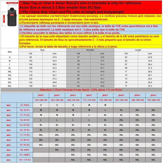 9 Areas Heated Vest Electric Down Jacket Usb Heated Jacket Bodywarmer Winter Heated Vest Sportswear Chauffante Heated Vest Veste