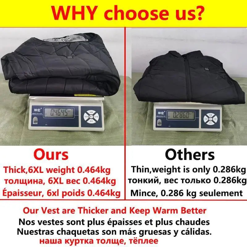 Usb Heating Vest 17/13/9 Areas Electric Heated Jacket Down Jacket Men Women Bodywarmer Usb Inner Heat Vest Veste Chauffante