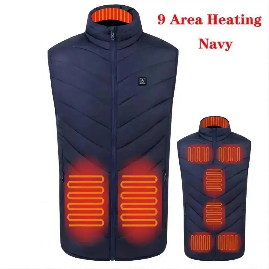9 Areas Heated Vest Electric Down Jacket Usb Heated Jacket Bodywarmer Winter Heated Vest Sportswear Chauffante Heated Vest Veste
