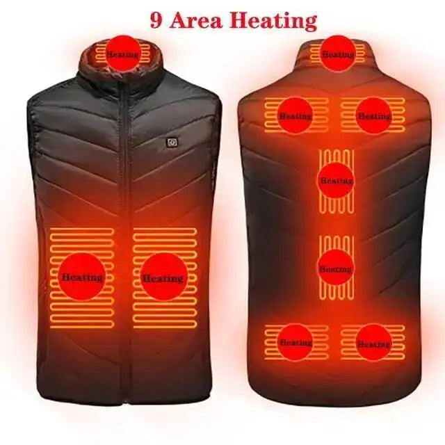 Usb Heated Jacket 17/13/9 Areas Heated Vest Electric Heated Vest Men Women Down Jacket Bodywarmer Heat Vest Veste Chauffante