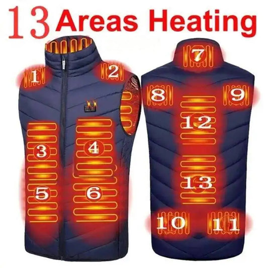 Usb Heated Jacket 17/13/9 Areas Heated Vest Electric Heated Vest Men Women Down Jacket Bodywarmer Heat Vest Veste Chauffante